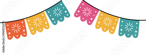 Colorful Papel Picado Hanging Banner Mexican Festival Decoration – Día de los Muertos, Cinco de Mayo, Mexican Independence Day