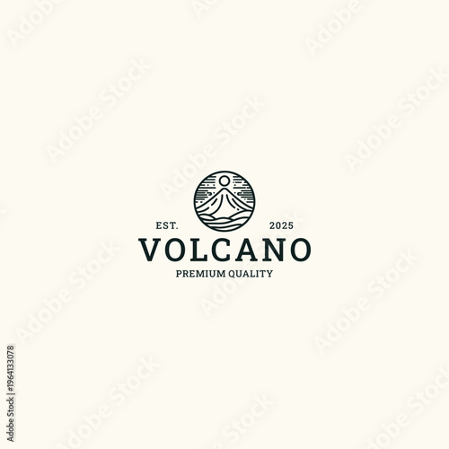 Volcano logo vector icon illustration