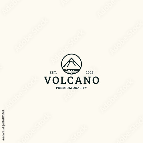 Volcano logo vector icon illustration