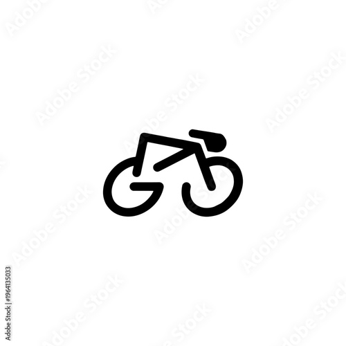 Minimalist Bicycle Logo Design, Vector Outline Icon for Cycling Club or Sport Brand