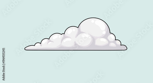 Cartoon cloud illustration on a light blue background