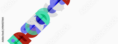 Colorful letters spell android diagonally across white background. Simple design, vibrant hues present. Modern aesthetic.