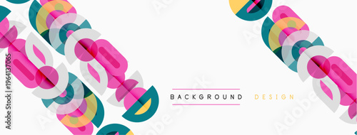 Abstract colorful layers create dynamic background. Modern design elements suggest creativity, vibrancy, visual appeal.