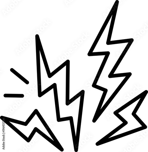  Various Energy Symbols, Power, Warning, and Alert Signs for Websites, Apps, and Digital Media Designs Black Lightning Bolt Silhouette Icons Representing Electrical Power Energy and High Voltage