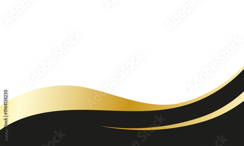 golden separator footer with waves design. Simply graphic background for brochure or presentations