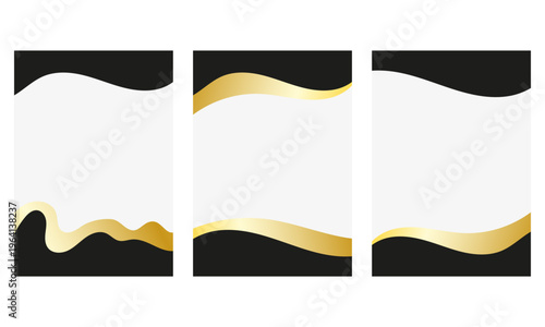 Set of  presentation sheets with wavy footer shapes. Curvy Frames 
