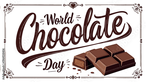 World Chocolate Day, chocolate treats, brown sweets, dessert banner