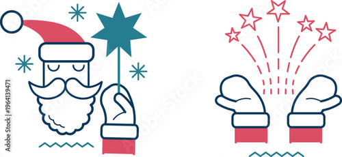 Santa and a magical sparkle moment with festive fireworks