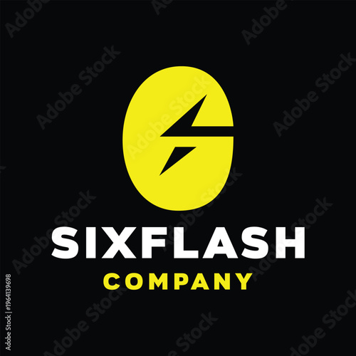 Six flash logo Power Energy Business Design symbol Graphic Vector