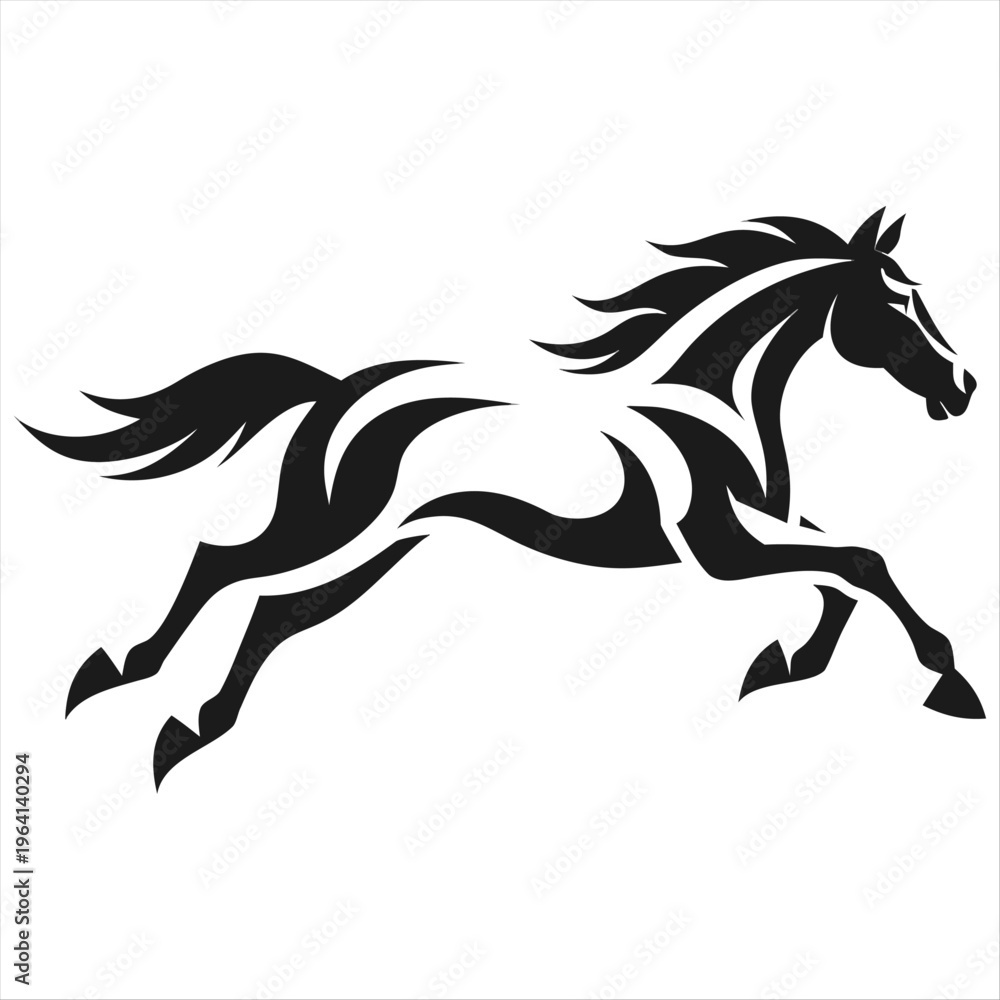 Fototapeta premium A silhouette of a running horse