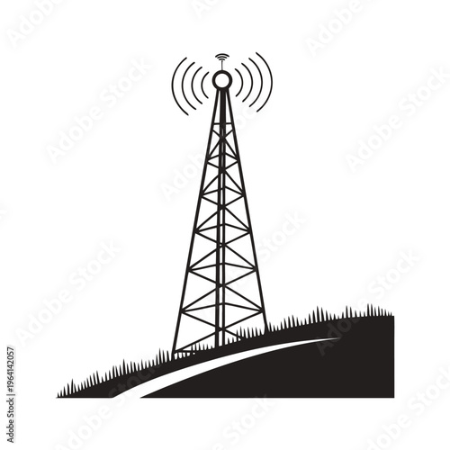 Radio Communication Tower Signal Icon

