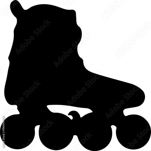 Inline skate silhouette, roller blade vector icon
