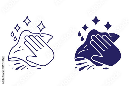 Sugar cubes icon set. Ice cube vector illustration. Square dice outline symbol isolated.