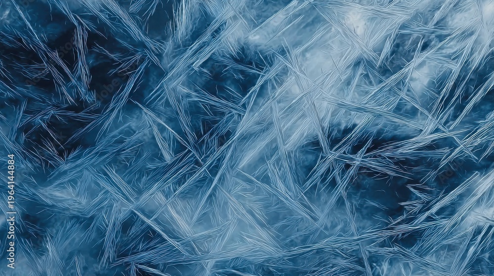Obraz premium Ice texture with cracks, abstract background featuring transparent blue winter ice, perfect for use in cold-themed designs, nature visuals, or as a backdrop for text.