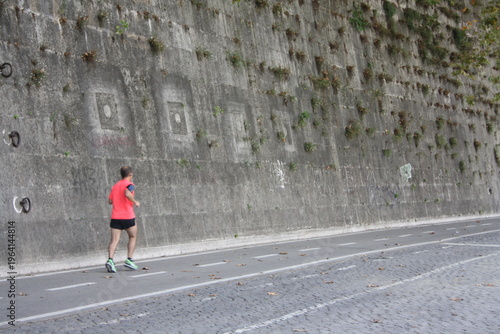 man running on the road