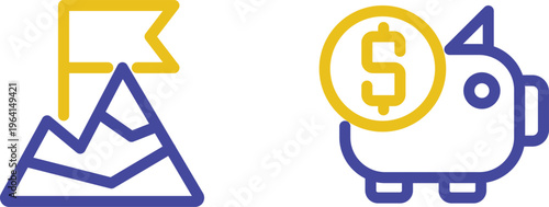 Financial growth and investment symbolized by a piggy bank and upward trend