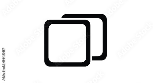 A minimalistic black and white image depicts two overlapping squares one slightly offset above the other high quality professional detailed modern