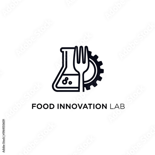 Food innovation lab logo design concept.
