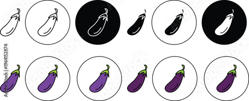 Eggplant icon. flat illustration of vector icon for web UI UX