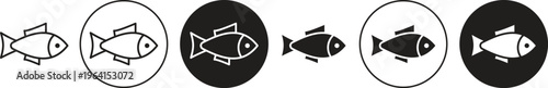 Fish icon. flat illustration of vector icon for web UI UX