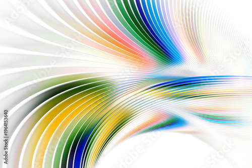 Shiny futuristic curved lines abstract background. For themes such as business, finance, technology, innovation. Fractal render.