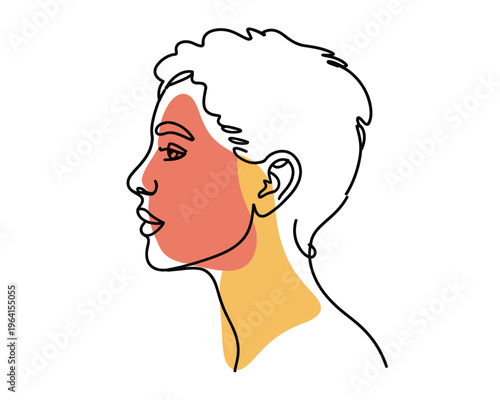 Minimalist line of a person sneezing line person sneeze