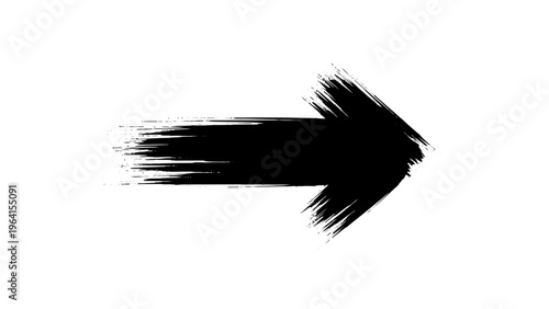 grunge brush stroke arrow a textured black paint mark pointing right ideal for creative graphic design and forward direction concepts