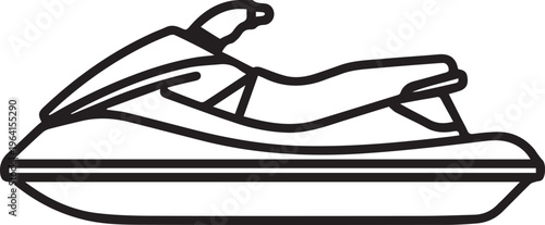 A sleek, streamlined jet ski, designed for speed and aquatic adventure.