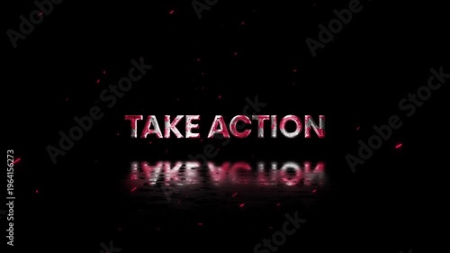 Take Action Rusty Metal Text Animation 4K Strong Call to Action Visual for Conversion Focused Marketing Content
