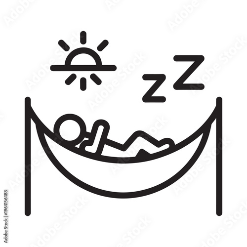 Person sleeping peacefully in a hammock under the warm summer sun