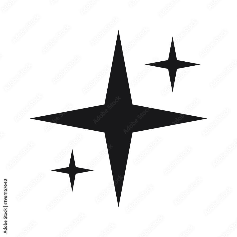 Obraz premium Geometric sparkle star icon vector design element.