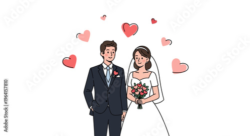 Happy Couple Bride Groom Wedding Day Celebration.