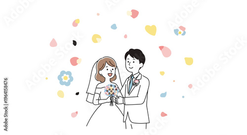 Happy Bride and Groom Celebrating Their Wedding Day.