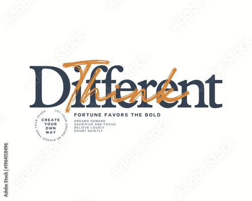 Typography design featuring the word Different with a unique han
