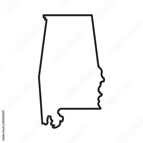 Simple black outline of the state of alabama united states