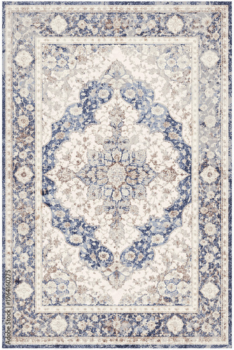 Foto Persian Folk style traditional printed Carpet with trending colors and texture i