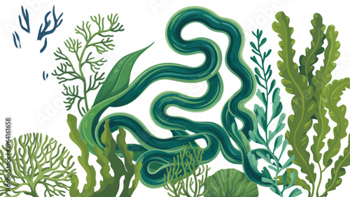 Colorful unicorn with rainbow mane and tail sitting gracefully on all fours Vector