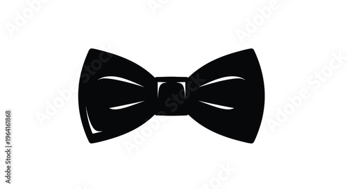 A simple black bow tie is prominently displayed against a stark white background showcasing a classic fashion accessory high quality professional