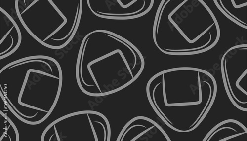 Onigiri seamless pattern illustration. Japanese rice snack repeat background. Nori wrapped triangle minimal style. Asian food texture design. Lunch wrapping surface.