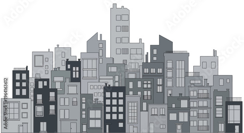 Diverse Cityscape Collection of Buildings in Various Styles.