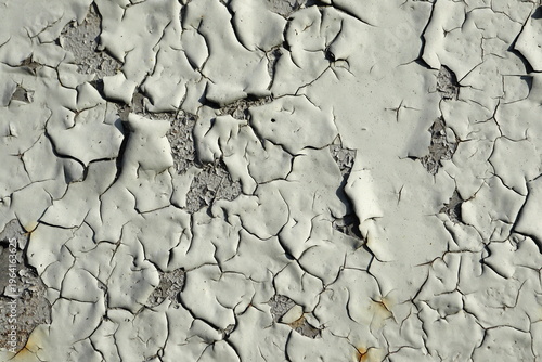 Thick Gray Cracked Paint Peeling and Lifting, Dramatic Dimension