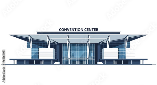 Modern Convention Center Building Exterior View.