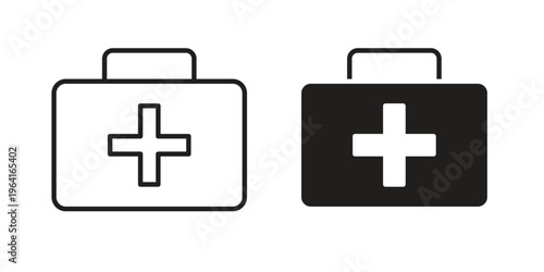 Doctor bag icon collection on white background. Vector icon art.
