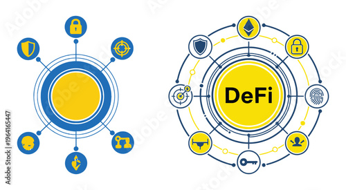 Modern Decentralized Structure Icons for DeFi Blockchain Networks