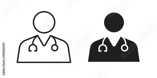 Doctor icon collection on white background. Vector icon art.