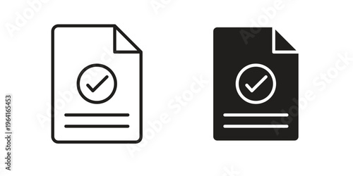 Document accept icon collection on white background. Vector icon art.