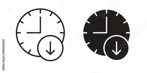 Down time icon collection on white background. Vector icon art.