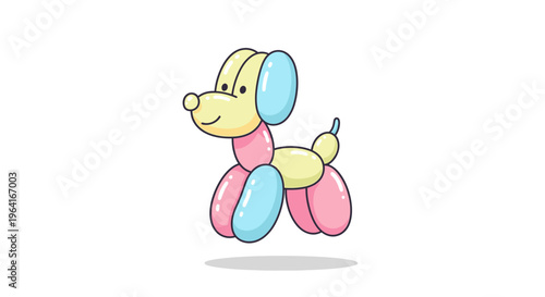 Colorful balloon dog toy figure.