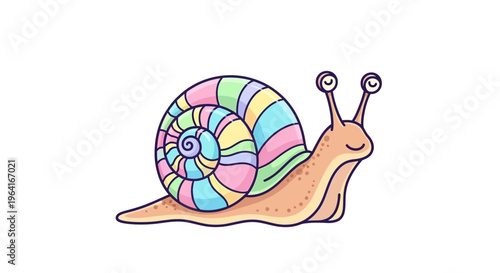 Colorful Snail Shell Close Up.