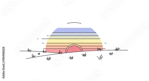 Colorful illustration of a beehive structure.